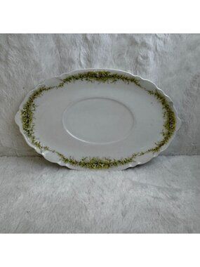 Theodore Haviland Limoges France Oval Serving Platter With Floral Garland 9.5"